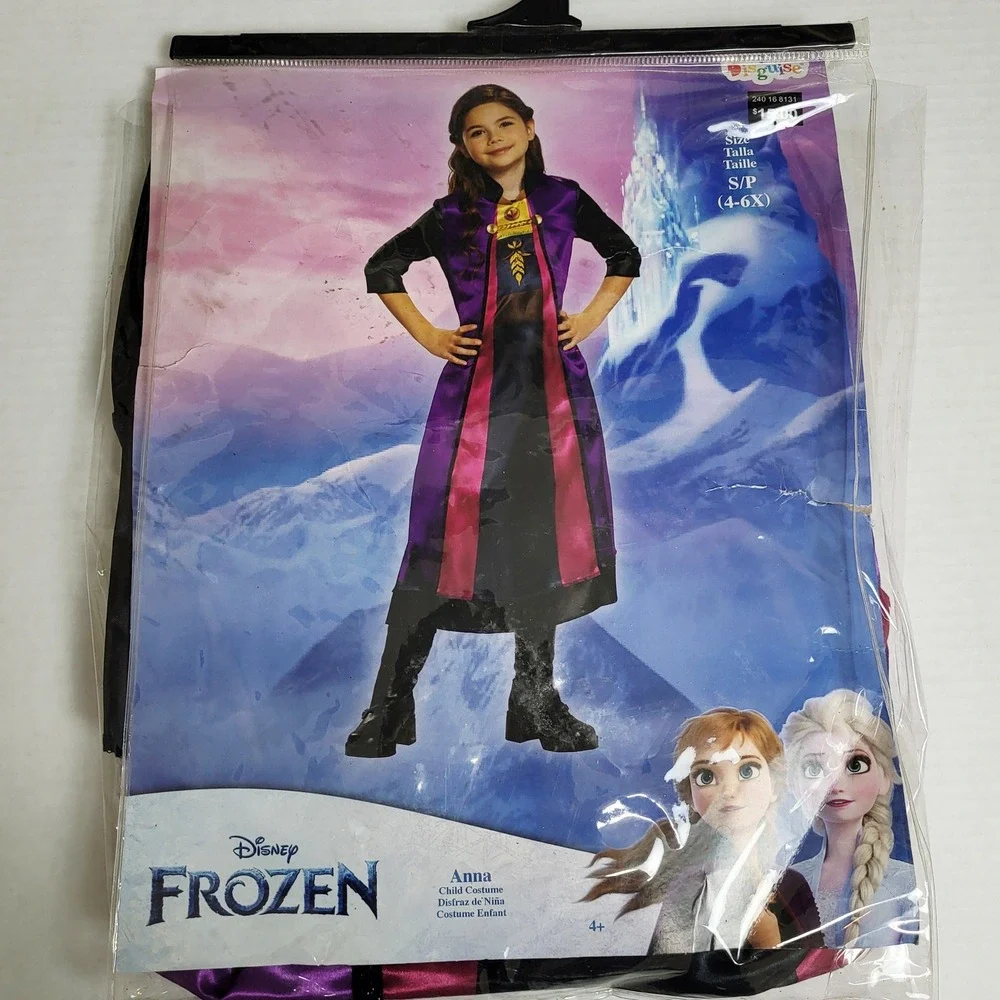 Disney Frozen Anna Child‎ Costume S/P 4-6X Dress Halloween Role Play NWT